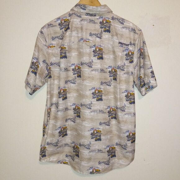Marmot x Bronco Syrocco Button Front Shirt-Large-Vented-Quick Dry-UPF-Pocket - Picture 6 of 10
